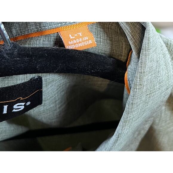 Orvis Men's Large Tall Green Chambray Tech LS Performance Work Shirt Button Up - Picture 8 of 10